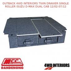 OUTBACK 4WD INTERIORS TWIN DRAWER SINGLE ROLLER FITS ISUZU D-MAX DUAL CAB